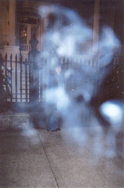 A Ghost Ectoplasm Mist Hovers In Front Of A Haunted House Ghost