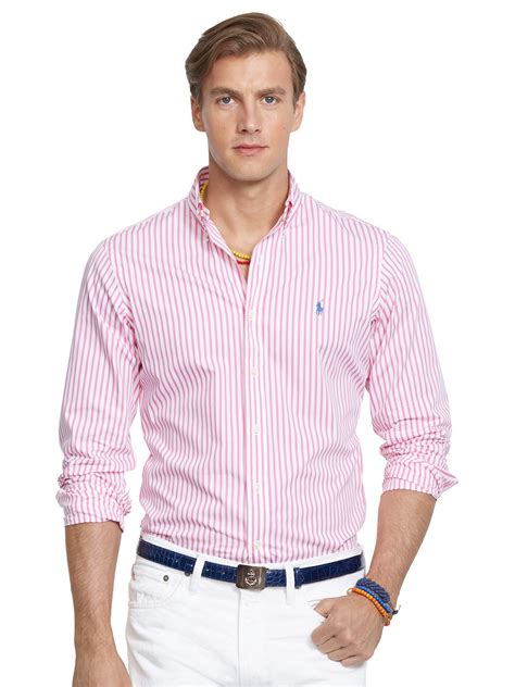 Polo Ralph Lauren Bengal Stripe Poplin Shirt In Pink For Men Lyst