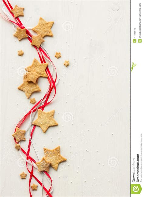 Christmas Stars Cookies With Powder Sugar Stock Photo Image Of White