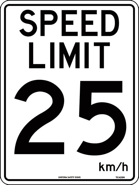 Speed Limit 25 Road Signs Speed Limit Uss