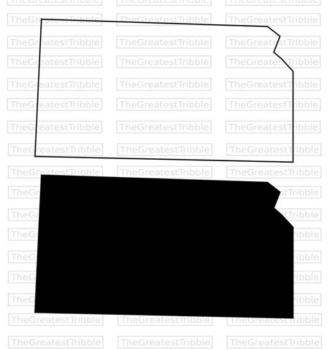How to draw the outline of the state of kansas? Kansas State Map SVG PNG JPG Vector Graphic Clip Art ...