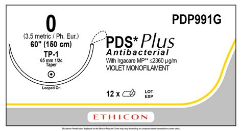 Ethicon Pdp9910g Pds Plus Antibacterial Polydioxanone Suture