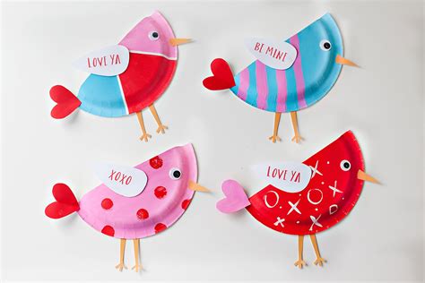 Diy Kids Craft Cute Paper Plate Love Birds Kids Art And Craft