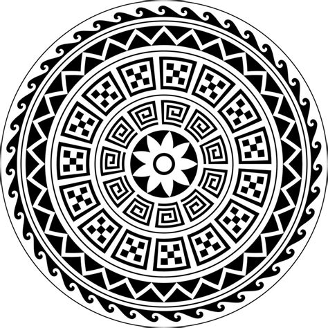 Tribal Mandala Abstract Circular Tribal Polynesian Mandala Geometric