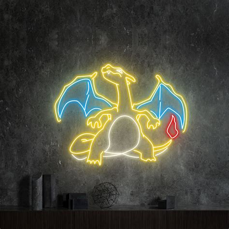 Custom Anime Charizard Pokemon Led Neon Sign I Pokemon Led Etsy
