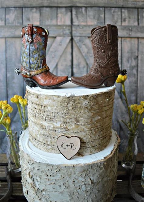 Western Bride And Groom Wedding Cake Topper Western Wedding Boots