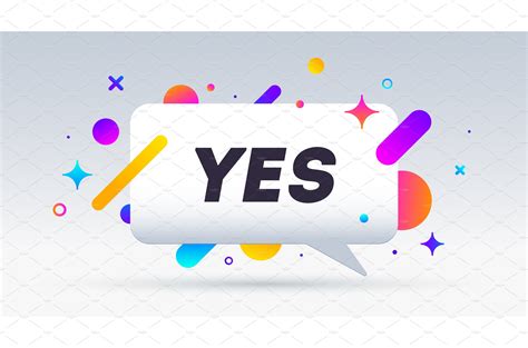 Yes Speech Bubble Banner Poster Work Illustrations ~ Creative Market