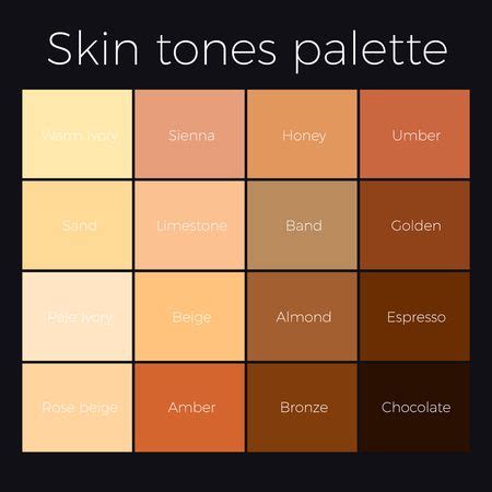 Skin Tones Color Palette Vector Skin Color Vector Chart Royalty Free