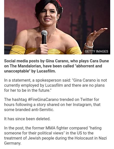 Gina Carano Tweets Gina Carano Fired Cancel Culture Victim Or Is This