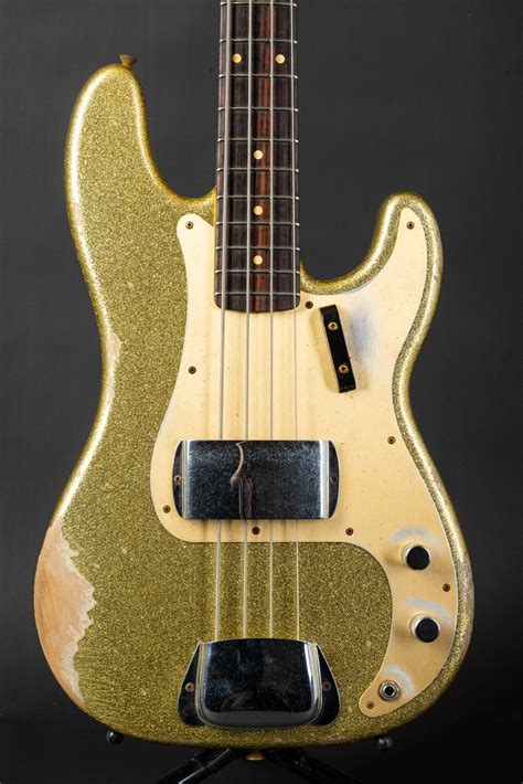 Fender Custom Shop 59 Precision Bass Heavy Relic Aged Gold Sparkle