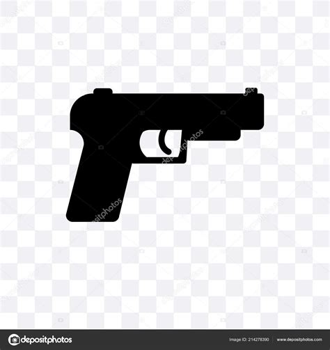 Gun Vector Icon Isolated On Transparent Background Gun Logo Des Stock