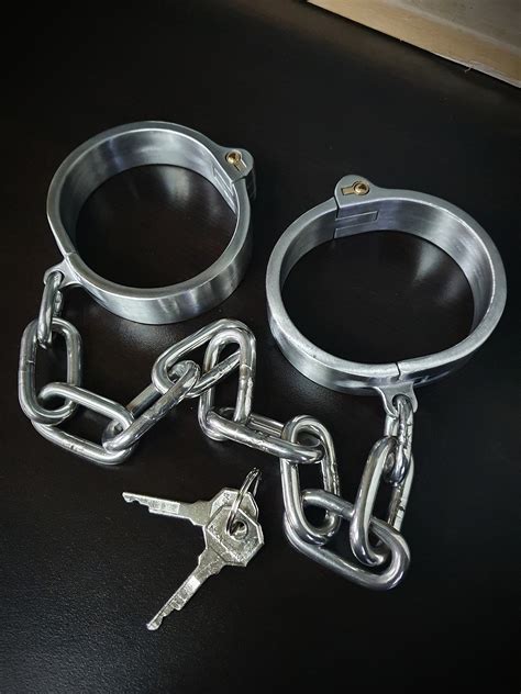 Stainless Steel Locking Ankle Cuffs Restraints Bdsm Etsy