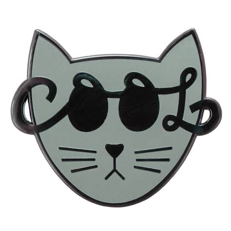 Cool Cat Enamel Pin By Alphabet Bags