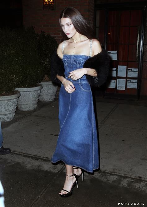 We Bet Britney Would Approve Bella Hadid Wearing A Denim Dior Dress