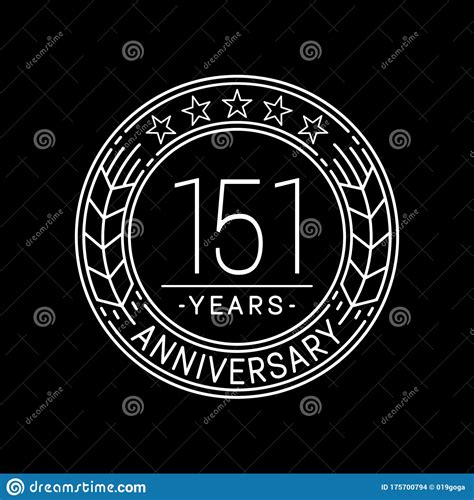 151 Years Anniversary Celebration Logo Template 151st Line Art Vector