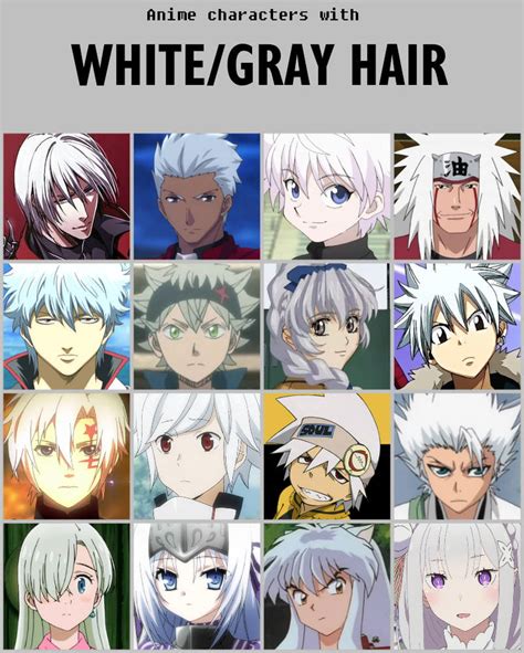 Anime Characters With Whitegray Hair V2 By Jonatan7 On Deviantart