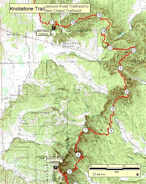 Topographic Map Of Jackson Road To New Chapel Trailheads On The