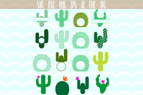 Cactus Monogram Frames Graphic By Vector City Skyline Creative Fabrica