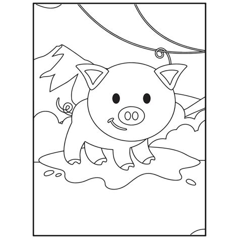 Cute Animals Coloring Book Pages For Kids 13266936 Vector Art At Vecteezy