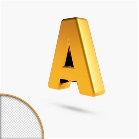 Premium Psd Metallic Gold Alphabet 3d Rendering