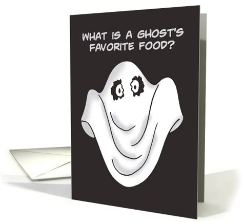 Funny Halloween Card What Is A Ghost S Favorite Food Spookghetti Card