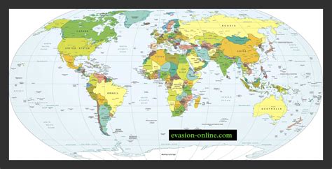 Carte Du Monde Détaillée à Imprimer Vacances Arts Guides Voyages