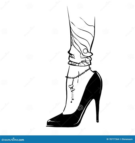Fashion Illustration With Woman Legs Wearing High Heels Shoes 78777364