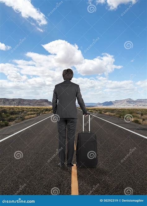 Businessman Standing On Road Stock Image Image Of People Horizon