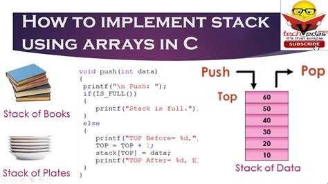 How To Implement Stack Using Arrays In C Stack Implementation Using Arrays YouTube