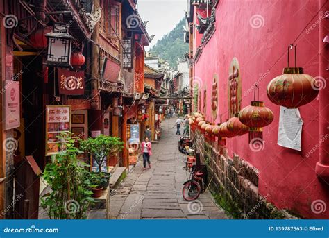 Amazing Narrow Street Of Phoenix Ancient Town Fenghuang China