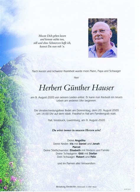 Explorez les références de günther hauser sur discogs. Herbert Günther Hauser - Bestattung Ebenbichler