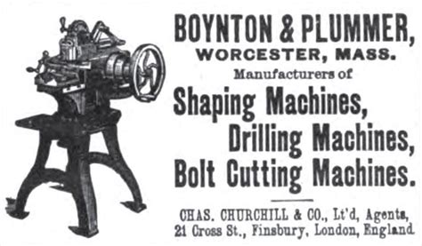 Boynton And Plummer 1892 Ad Boynton And Plummer Metal Shaper