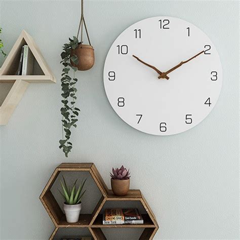 Wooden Wall Clock Simple Modern Design For Living Room Nordic Brief