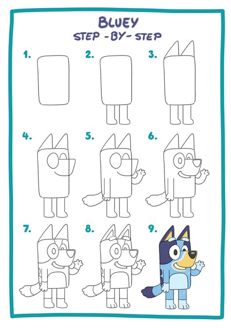 How To Draw Bluey Step By Step Tutorial In The Playroom