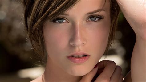 X X Malena Morgan Face Lips Blue Eyes Eyes Brunette