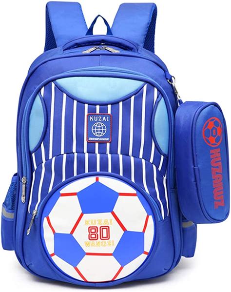 Soccer School Backpack For Boys Elementary Reflective Kid School Bags