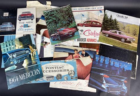 Lot 1950 60s Original Automobile Sale Brochures