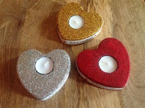 Hand Made Heart Shaped Glittered Concrete Tealight Holder Conscious