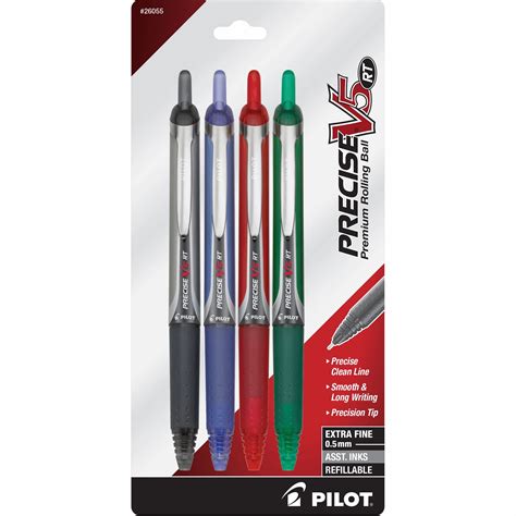 Pilot Precise V5 Rt Pens Extra Fine Point 05 Mm Assorted Ink 4