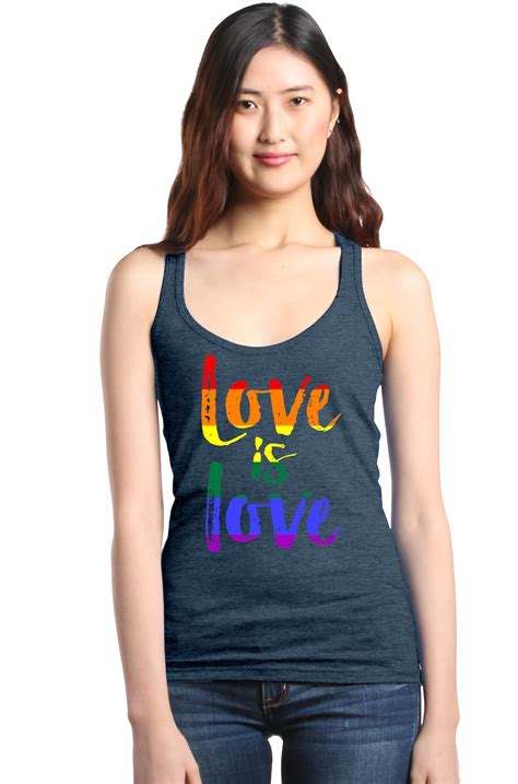 Shop4Ever Women S Love Is Love Rainbow Gay Pride Racerback Tank Top