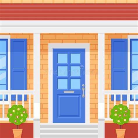 Royalty free door cartoon stock images photos vectors. Cartoon Blue Front Door Of House. Vector Stock Vector ...