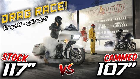 Harley Davidson Drag Race Stock 117 Vs Cammed 107 Milwaukee 8 Battle