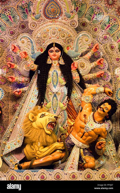 Goddess Durga Killing Mahishasura High Resolution Stock Photography And