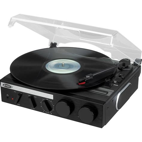 Jensen 3 Speed Stereo Turntable With Built In Speakers Jta230r