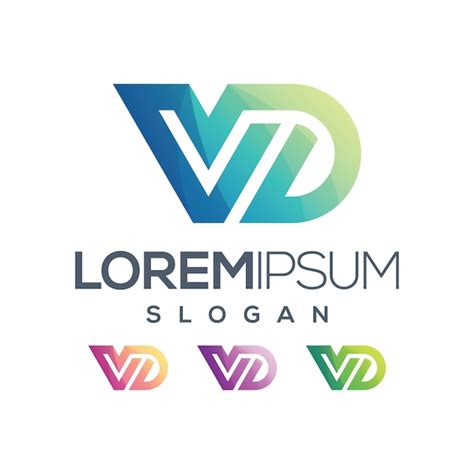 Premium Vector Letter Vd Gradient Colour Logo Design