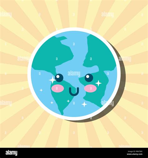 El Planeta Tierra Kawaii Imágenes Vectoriales De Stock Alamy