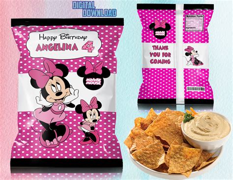 Minnie Mouse Chip Bag Minnie Mouse Party Favor Minnie Mouse Etsy Canada