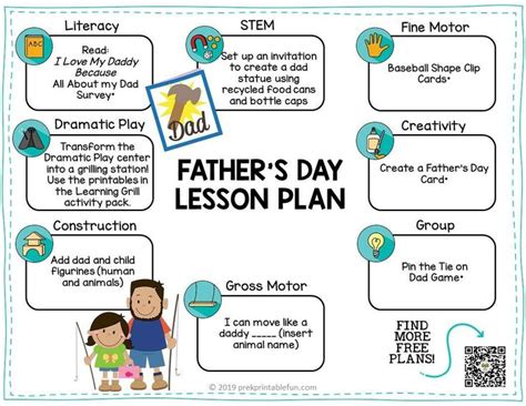Free Fathers Day Lesson Plan Visit Prekprintablefun And Download For
