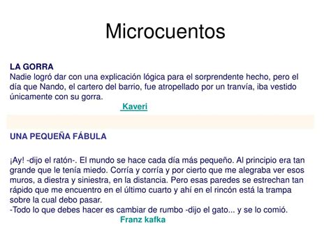 Ppt Microcuento Powerpoint Presentation Free Download Id4727225