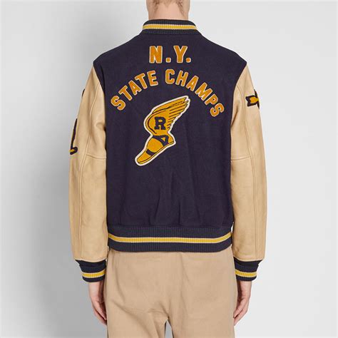 Polo ralph lauren all over anchor embroidered chino aviator navy. Polo Ralph Lauren Vintage Wool Varsity Jacket Collection ...